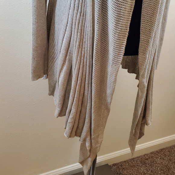 Max Studio Long Gray Open Cardigan - Picture 3 of 7